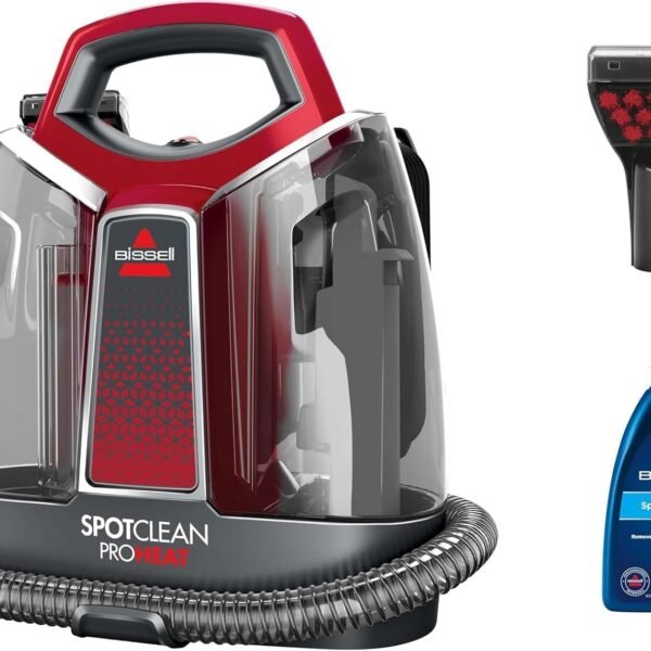 【Oferta limitada de Pascua】BISSELL SpotClean ProHeat, Aspiradora de Agua Tapiceria, Lava Aspiradora con Tecnología HeatWave, Limpiador de Liquidos para Alfombras, Tapiceria, Sofa, Autos y Más, Motor Potente de 330W